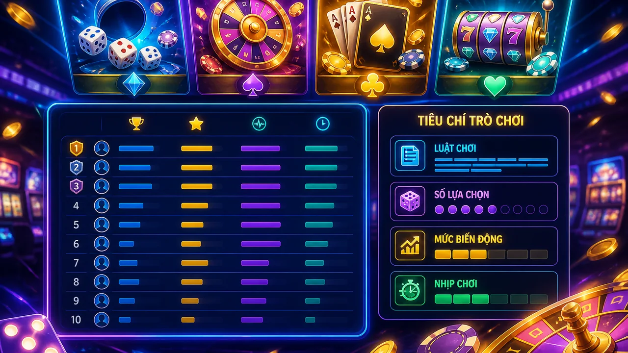 Chọn trò chơi dễ hiểu và xem bảng xếp hạng 98win theo tiêu chí nào?