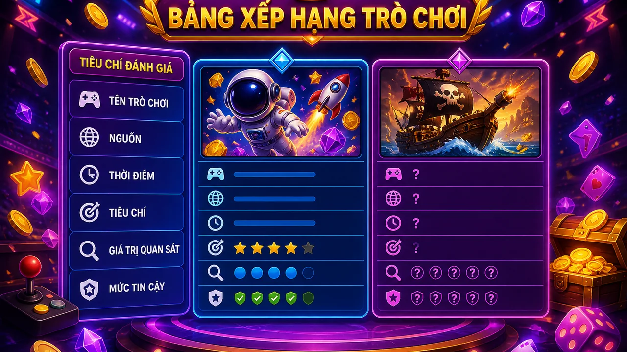 Đọc bảng xếp hạng trò chơi 98win đúng cách: hiểu từng cột và mức độ tin cậy
