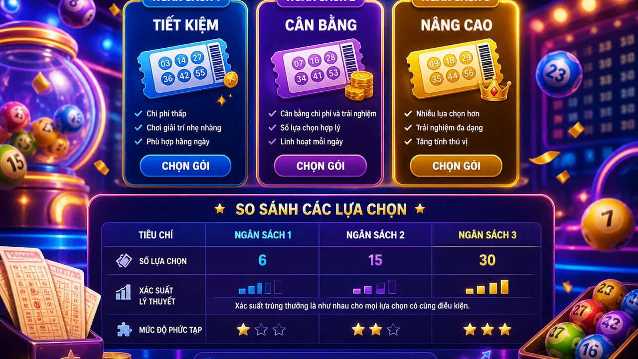 Chọn kiểu chơi phù hợp và đọc tỷ lệ trúng: cách chơi xổ số 98win theo ba ngân sách